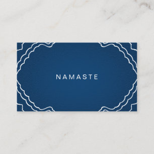 Carte De Visite Namaste Yoga Instructeur Marine Bleu Simple