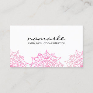 Carte De Visite Namaste Yoga Motif tribal avec position lotus
