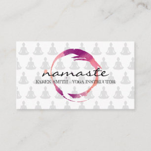 Carte De Visite Namaste Yoga Motif tribal lotus   Santé