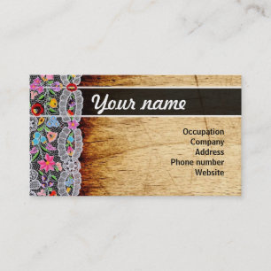 Carte De Visite Namecard de fleur et en bois