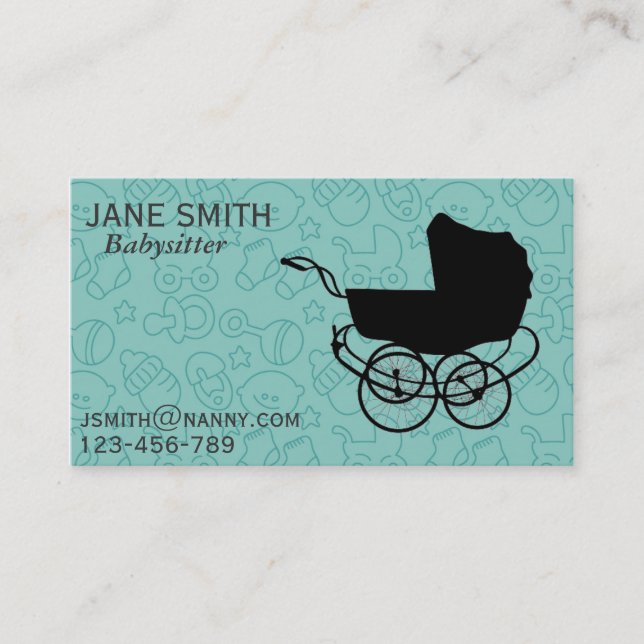 Carte De Visite Nanny / Au Pair / baby-sitter indépendante (Devant)
