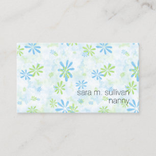Carte De Visite Nanny Babysitter Garde d'enfants Modèle floral sim
