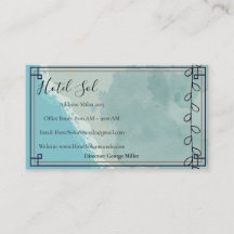 Natural-style hotel business card green
