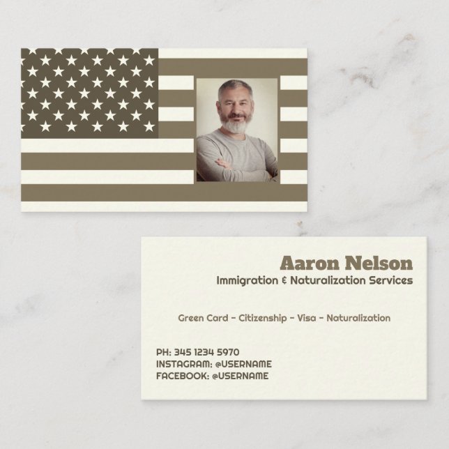 Carte De Visite Naturalisation Immigration (Devant / Derrière)