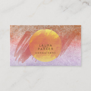 Carte De Visite Nature Aquarelle Lune Peinture Élégant Chic