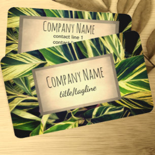 Carte De Visite nature art gras feuille motif vert jaune