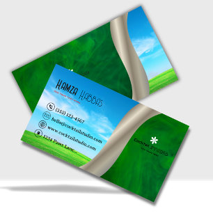Carte de visite Nature – Ciel bleu et champ vert