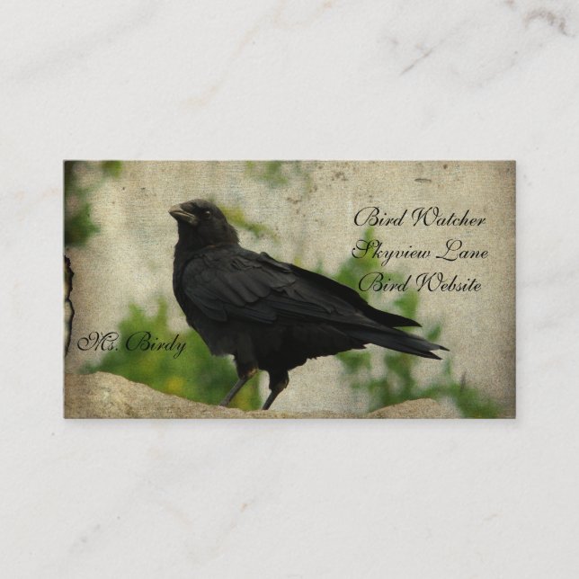 Carte De Visite Nature De L'Oiseau Noir (Devant)