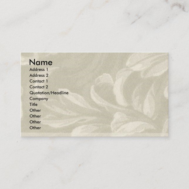 Carte De Visite Nature de Taupe (Devant)
