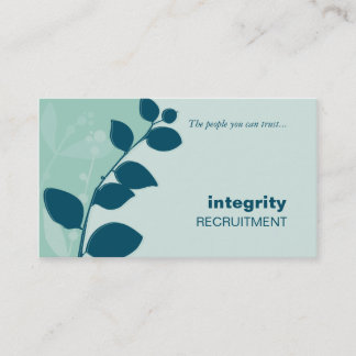 CARTE DE VISITE nature feuillage silhouette menthe