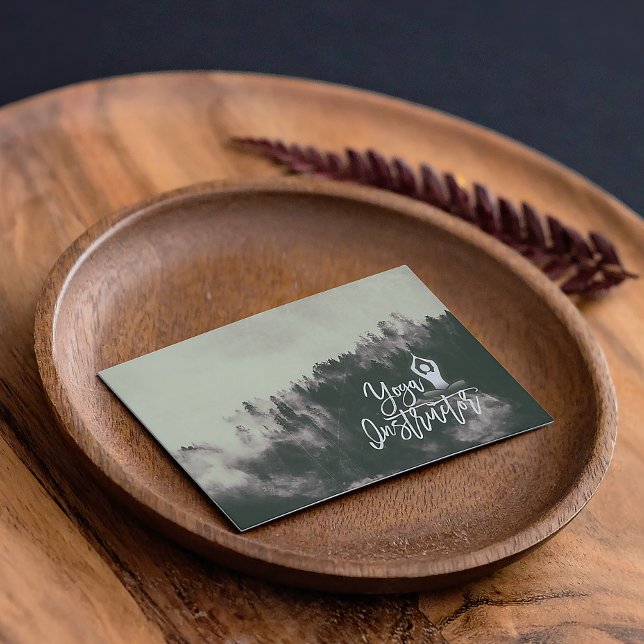 Carte De Visite Nature Forêt de Méditation Yoga instructeur Script (Créateur téléchargé)