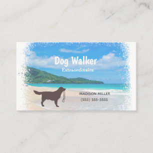 Carte de visite naturel de la plage de Dog Walker/