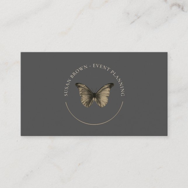 Carte de visite naturel du logo de papillon (Devant)