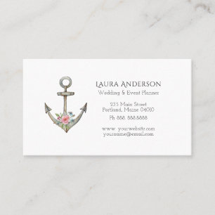 Carte de visite nautique à l'ancre aquarelle