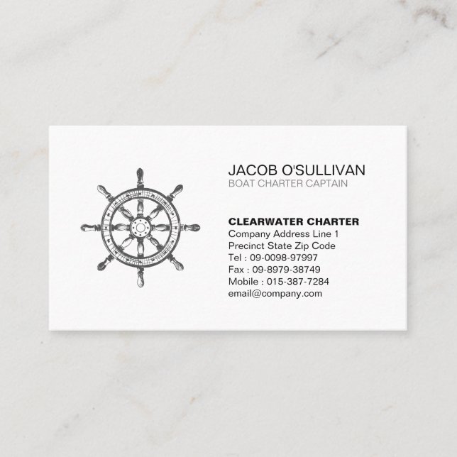 Carte De Visite Navire Bateau Charte Pêche (Devant)