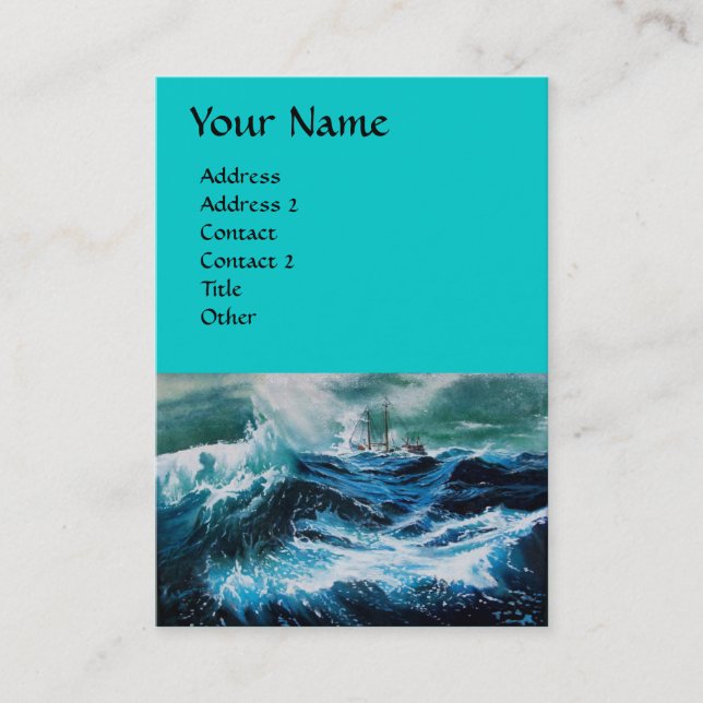 Carte De Visite Navire en mer dans la tempête (Devant)