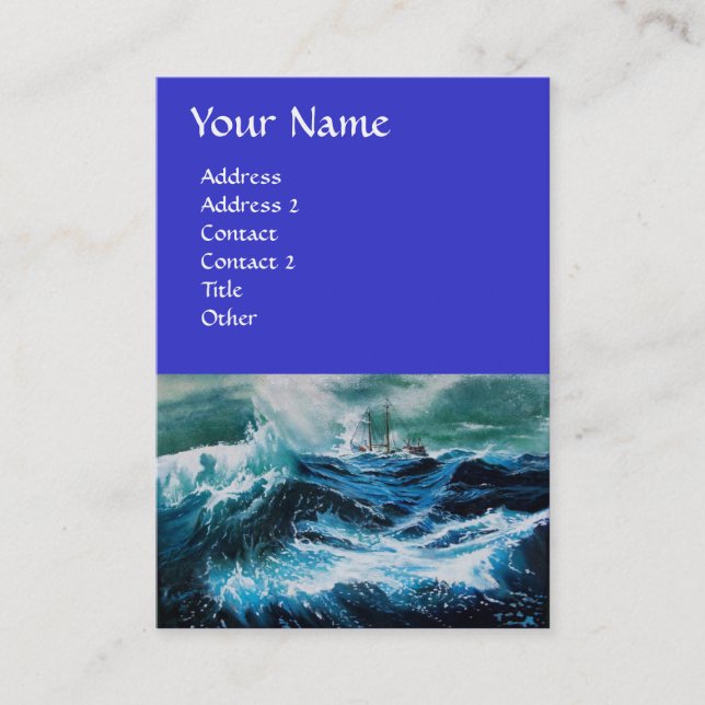Carte De Visite Navire en mer dans la tempête (Devant)