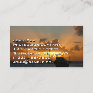 Carte De Visite Navires et Sunset Tropical Seascape