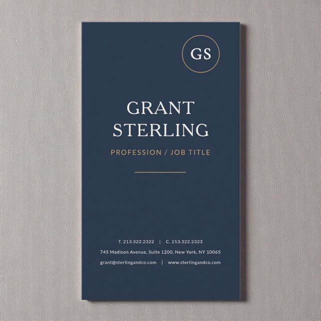 Carte De Visite Navy Blue Minimalist Modern Professional (Créateur téléchargé)