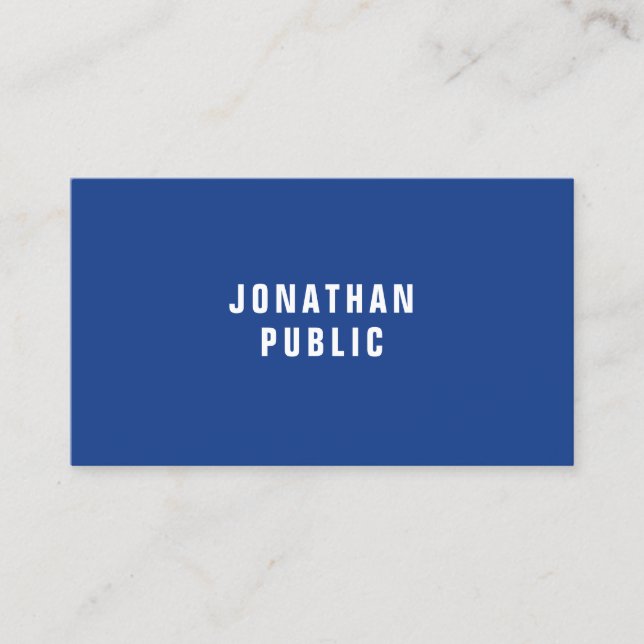 Carte De Visite Navy Blue Simple Elegant Design Professional Luxe (Devant)