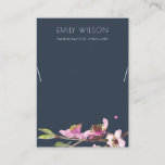 CARTE DE VISITE NAVY CHERRY BLOSSOM FLORAL NECKLACE DISPLAY LOGO<br><div class="desc">For any further customization or any other matching items,  please feel free to contact me at yellowfebstudio@gmail.com</div>