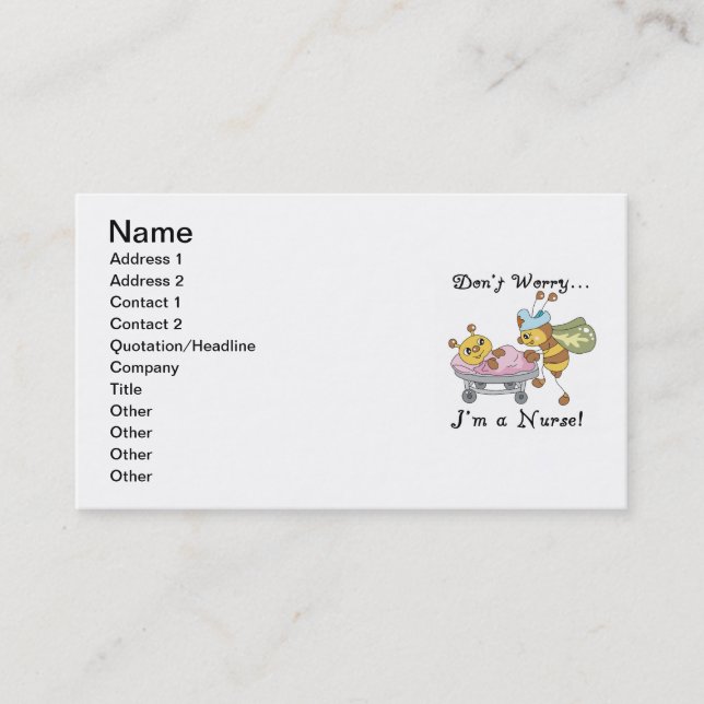 Carte De Visite Ne m'inquiétez pas suis T-shirts et cadeaux d'une (Devant)