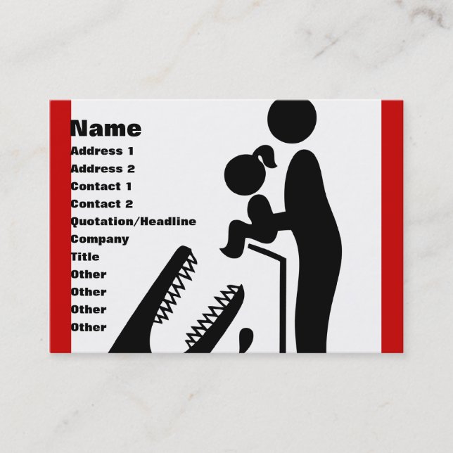 Carte De Visite Ne pas nourrir sa fille au Zoo du Crocodile (Devant)