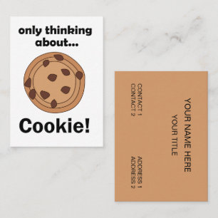 Carte De Visite Ne pense qu'au restaurant Cookie Baker