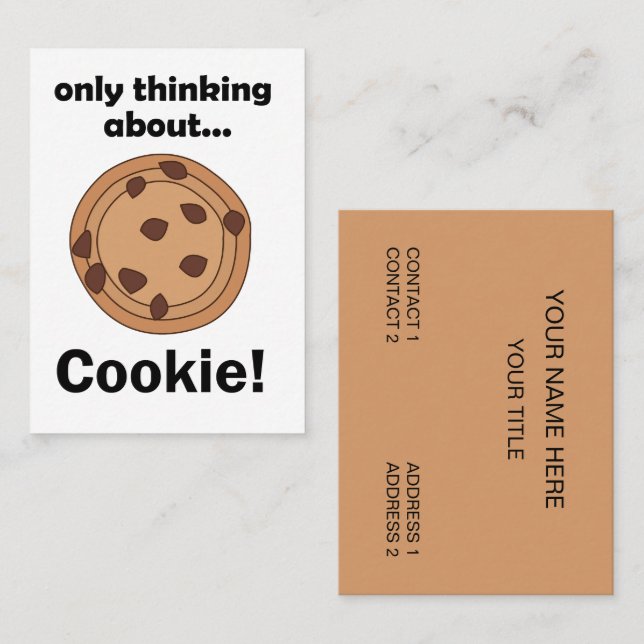 Carte De Visite Ne pense qu'au restaurant Cookie Baker (Devant / Derrière)
