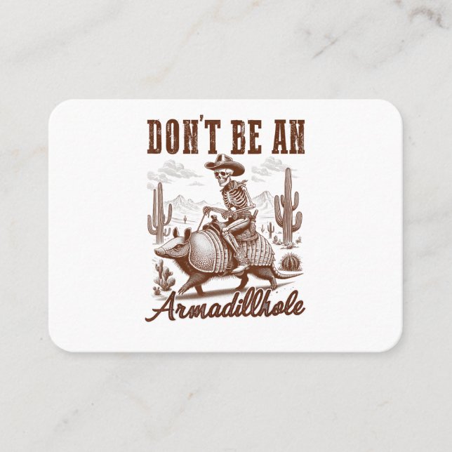 Carte De Visite Ne soyez pas un Armadillhole (Devant)