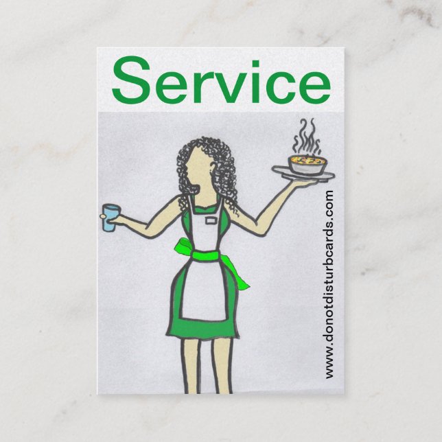 Carte De Visite Ne touchez pas aux cartes. COM (serveuse dans le (Dos)