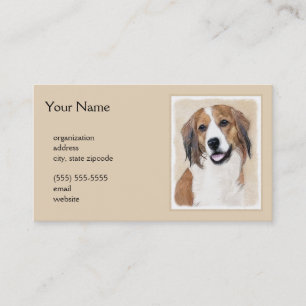Carte De Visite Nederlandse Kooikerhondje Peinture - Chien Art
