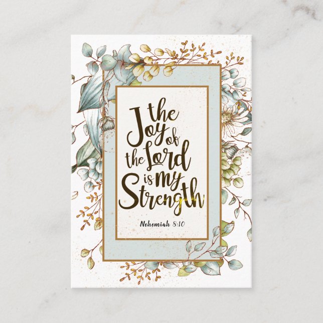 Carte De Visite Néhémie 8:10 La joie du Seigneur est ma force (Devant)