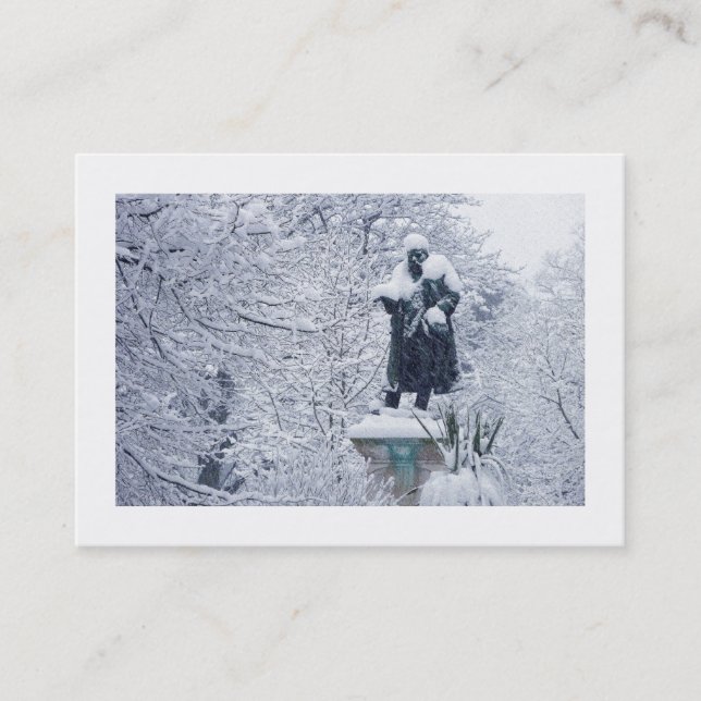 Carte De Visite Neige dans le parc (bordé) (Devant)