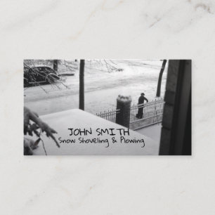 Carte De Visite Neige labourant pellant l'entrepreneur de