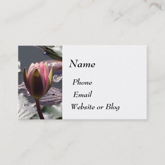 Carte De Visite Nénuphar rose (Devant)