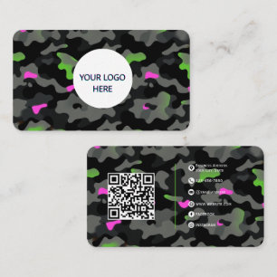 Carte De Visite Neon Camo - Design entièrement personnalisable et 