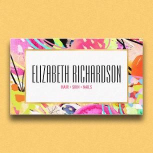 Carte De Visite Néon coloré Abstrait moderne Gras Vibrant