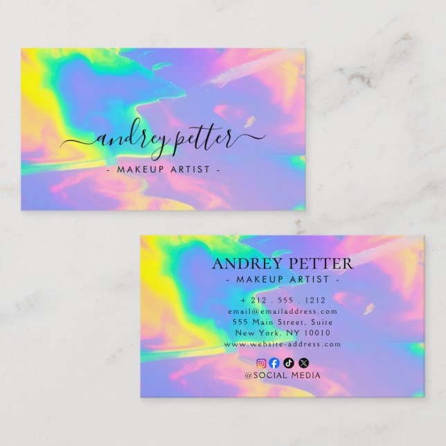 Carte De Visite neon colors gemstone opal (Devant / Derrière)