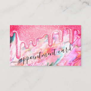 Carte De Visite Neon Coral Pearl Opal Parties scintillant sur rend