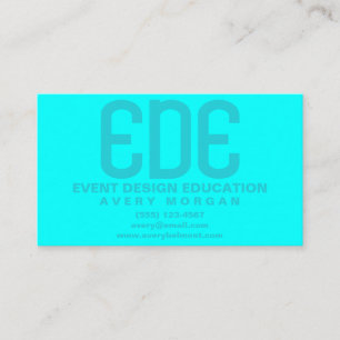 Carte De Visite Neon Cyan Minimal