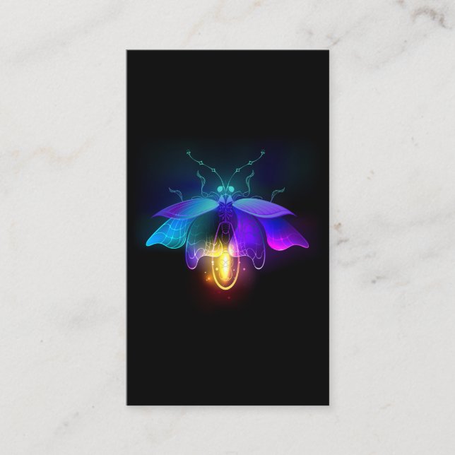 Carte De Visite Neon Firefly sur noir (Devant)