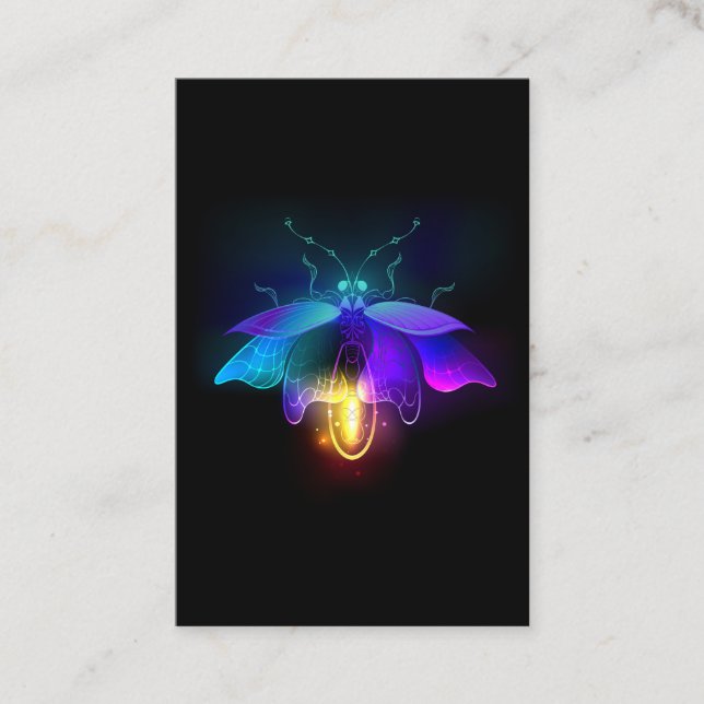 Carte De Visite Neon Firefly sur noir (Devant)