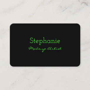 Carte De Visite Neon Green Black Couleur personnalisée Maquillage 