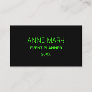 Carte De Visite Neon Green Black Couleur personnalisée Mariage Mod