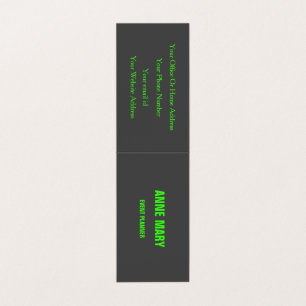 Carte De Visite Neon Green Grey Gris Personnalisé Couleur Mariages