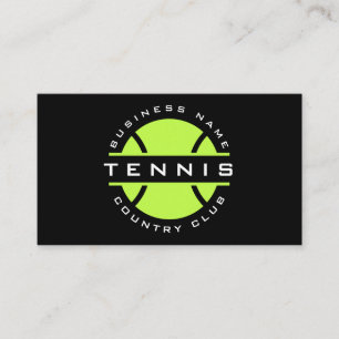 Carte De Visite Neon Green Tennis Club Logo Médias sociaux moderne