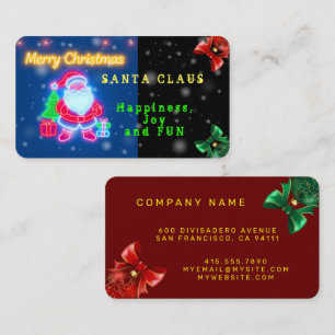 Carte De Visite Neon Modern Christmas Holiday Collection