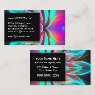 Carte De Visite Neon Nightclub Electric Professional Executive