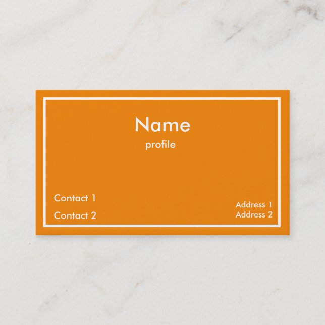 Carte De Visite Néon orange (Devant)